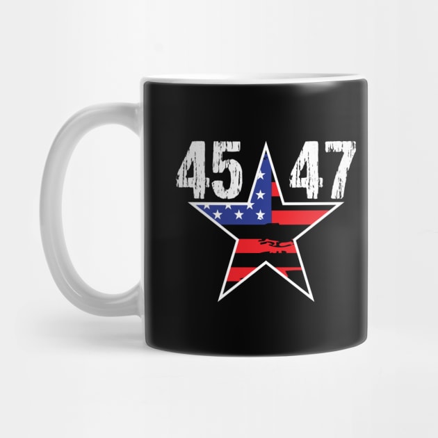 45 47 Trump Vintage USA Flag 2024 by chidadesign